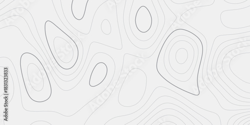 Curved Contour Line Terrain Visualization Illustrating Geological Landforms and Multi-Directional Mountain Relief Patterns