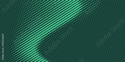 Modern Scaly Halftone Pattern Tilted Texture Turquoise Vector Abstract Background. Ultramodern Minimalistic Art Half Tone Graphical Mint Green Wide Wallpaper. Futuristic Sci-Fi Technology Illustration