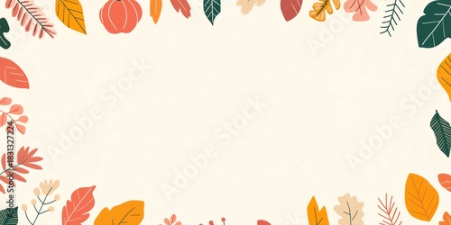 autumn themed border graphic with parchment background