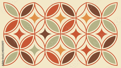 Seamless nature vector pattern with vintage illustration art design