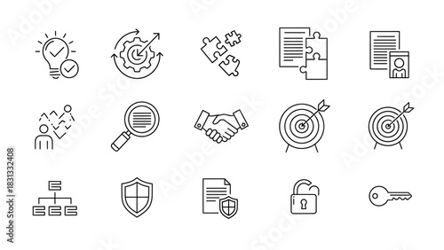 Streamline Your Business with These Essential Icon Set Elements for Growth and Success, Perfect for Websites, Presentations, and Marketing Materials