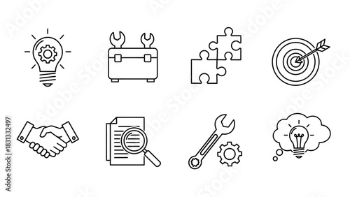 Streamline Your Business with These Essential Icon Set Elements for Growth and Success, Perfect for Websites, Presentations, and Marketing Materials