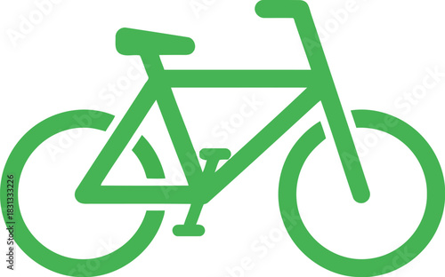 Green bicycle icon vector symbol transportation eco friendly lifestyle simple clean design vector