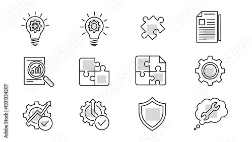 Streamline Your Business with These Essential Icon Set Elements for Growth and Success, Perfect for Websites, Presentations, and Marketing Materials