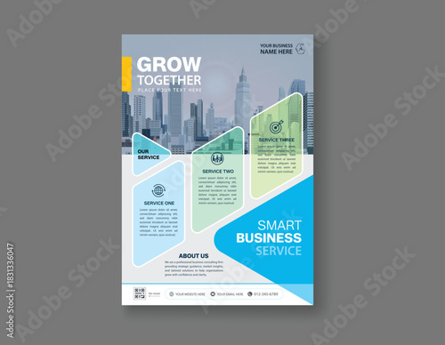 Corporate flyer and brochure template, modern vector layout for business and advertising, layout in A4 size
