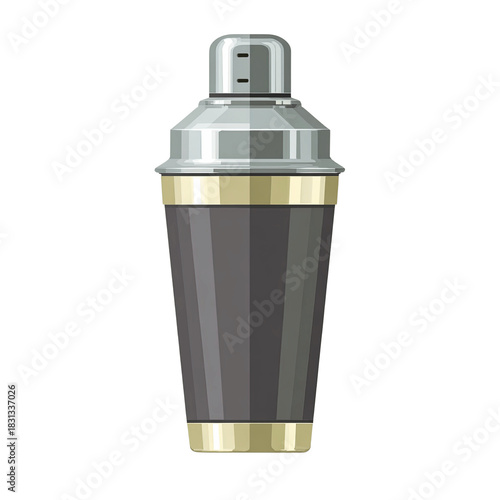 Stylish Cocktail Shaker with Metallic Accents