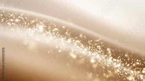 Elegant flowing fabric with sparkling particles and soft light