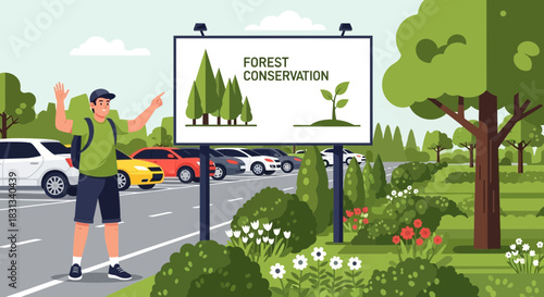 Advocating for environmental protection: a man promoting forest conservation