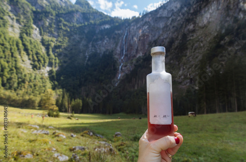 Enjoying Kirsch Liqueur in a Beautiful Mountain Valley