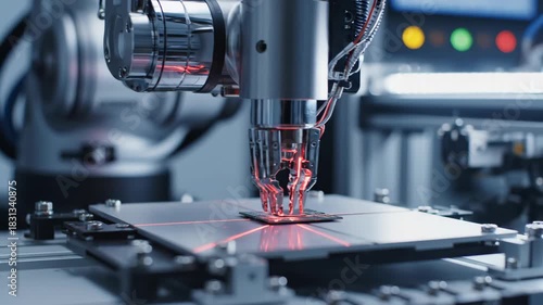 Automated Robotic Arm Precision Assembly on Electronic Circuit Board.