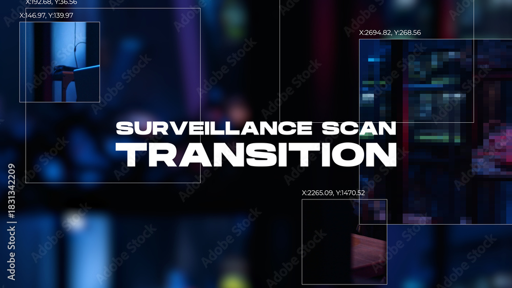 Surveillance Scan Transition Wide 01 Stock テンプレート | Adobe Stock