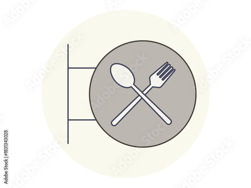 Signboard icon. Restaurant icon design. Simple vector icon. Vector illustration.