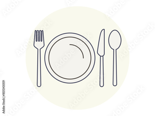 Table setting icon. Restaurant icon design. Simple vector icon. Vector illustration.