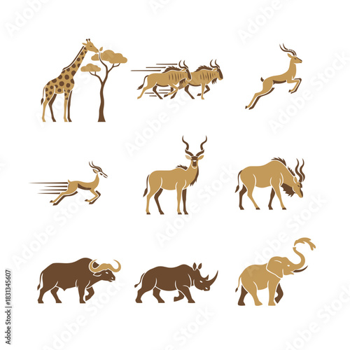 Set of nine line art icons of small rodents and mammals, featuring squirrel, mouse, rabbit, and hedgehog vector illustrations.