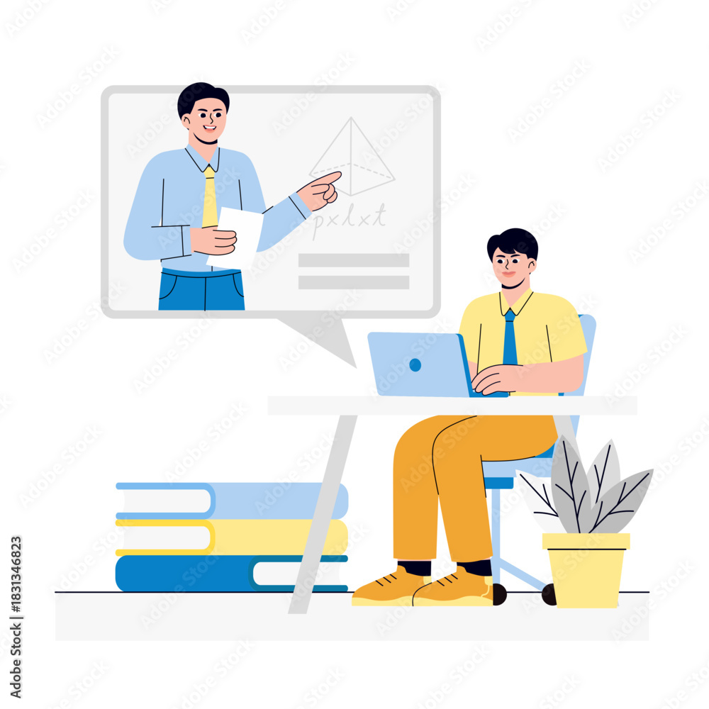 Obraz premium Online Course Illustration