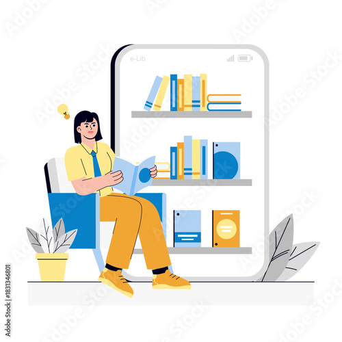 Digital Library Illustration