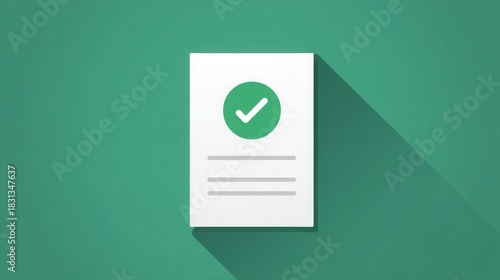 A green check mark icon representing governance compliance and verification in a conceptual report design