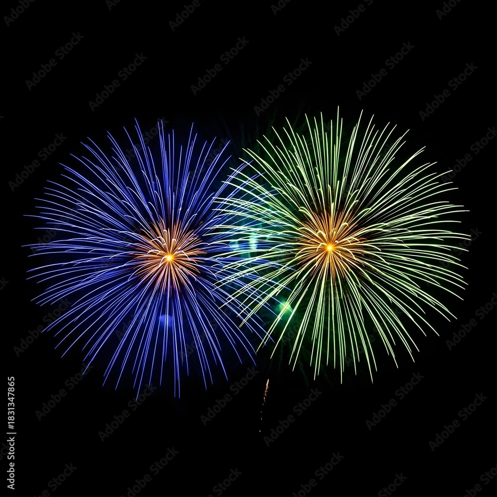 Fototapeta premium Spectacular Fireworks Display Illuminating the Night Sky with Vibrant Colors Celebrating Festive Occasions and National Holidays creating a Sense of Wonder and Excitement