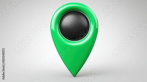 Free Download Green marker with black circle depicting strategic mapping for green investment strategies and sustainable development - GFXLoad