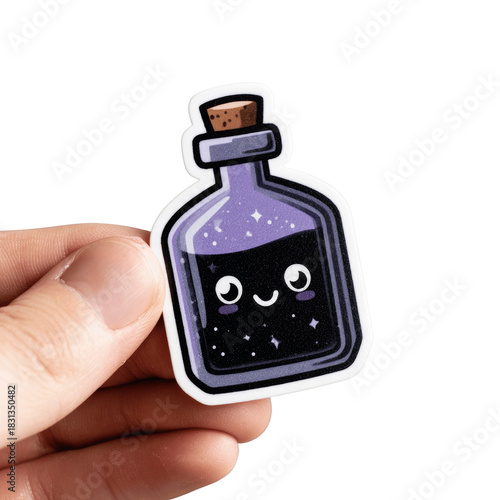 Cute Kawaii Potion Bottle with Happy Face Sticker
