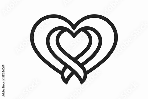 Red heart vector illustration symbol of love and romance