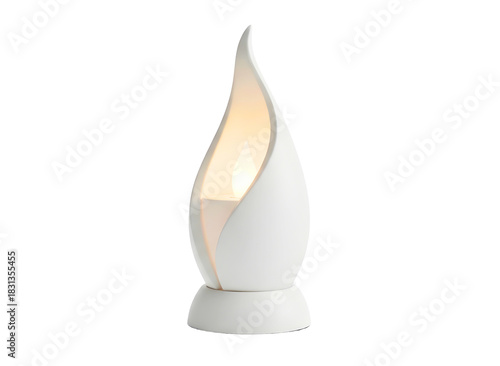 Wallpaper Mural Modern white flame shaped table lamp isolated on transparent background Torontodigital.ca
