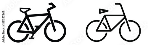 Bicycle Icon Set, Bike Vector Illustration, Minimalist Bicycle Drawing