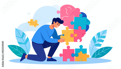 Mental Health Puzzle Connecting Pieces for Emotional Wellbeing and Cognitive Function