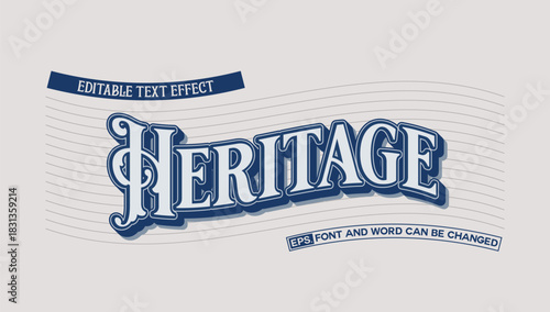 Vintage 'Heritage' Editable Text Effect Design