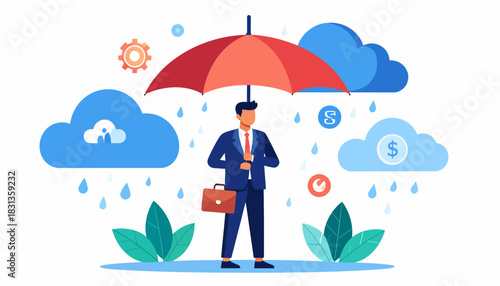 Protecting Finances A Business Professional Shielding Against Uncertainty and Financial Risk