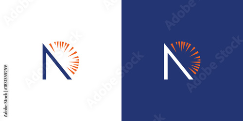 The logo design combines the letter N and the light icon, unique and modern