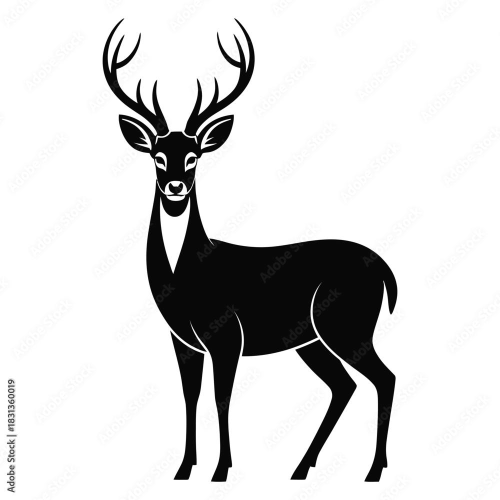 Obraz premium deer silhouette vector