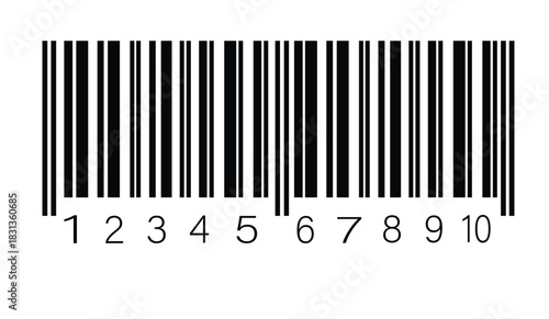 barcode PNG illustration with vertical scanning lines and numeric code isolated on white background