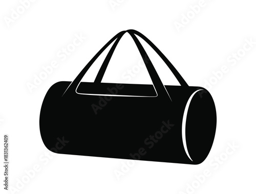 Duffel Bag or Gym Bag Icon | Travel, Sports, and Luggage Silhouette Vector