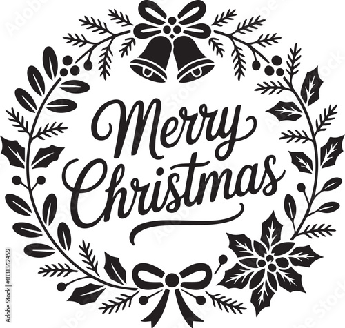 Merry Christmas SVG, Vintage Christmas svg