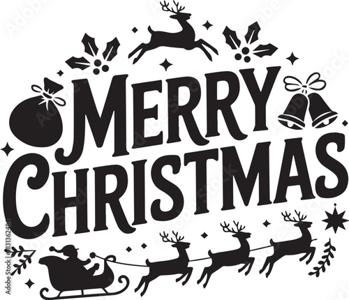 Merry Christmas SVG, Vintage Christmas svg
