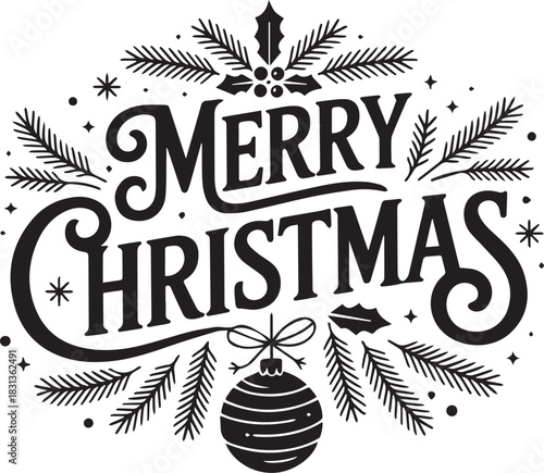 Merry Christmas SVG, Vintage Christmas svg