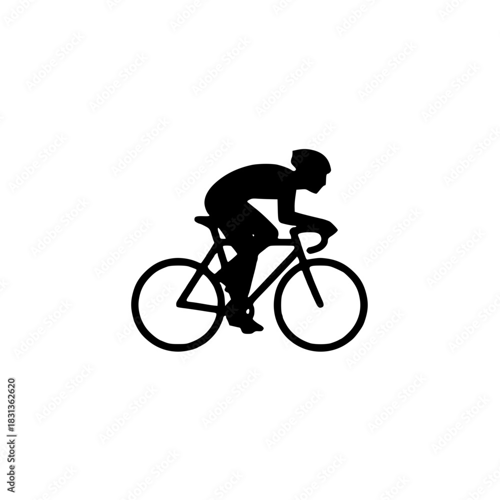 Fototapeta premium Dynamic cyclist silhouette speeding forward, capturing freedom and athletic performance