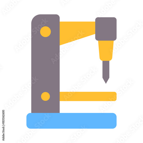 Milling Machine Icon - Flat Color