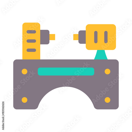 Lathe Icon - Flat Color