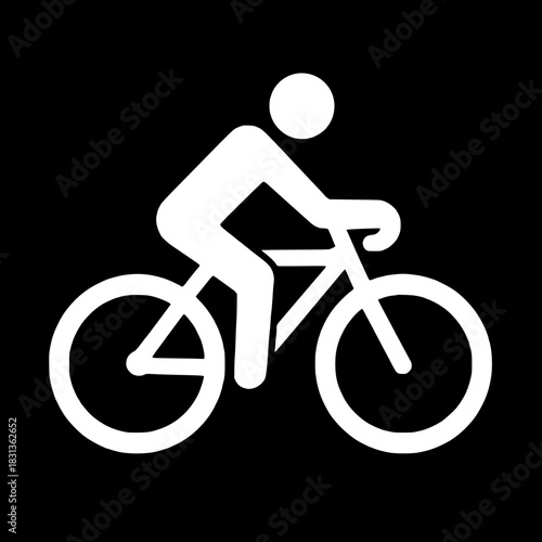 Cyclist icon for bike lanes and trails offers a simple, modern symbol for cycling routes