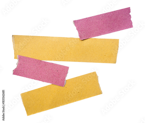 colorful torn sticky notes isolated