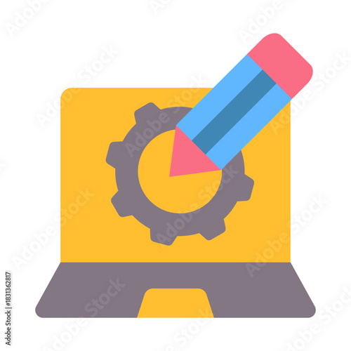 Cad Drawing Icon - Flat Color