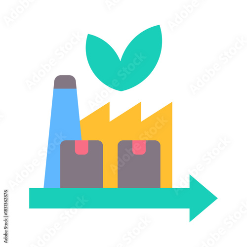 Sustainable Production Icon - Flat Color
