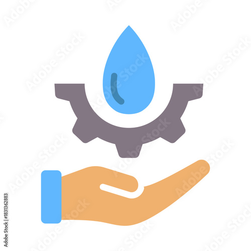 Water Management Icon - Flat Color