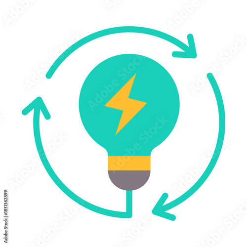 Renewable Energy Icon - Flat Color