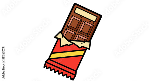 Chocolate bar drawing cartoon illustration sweet treat dessert