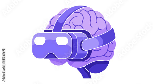 Explore virtual worlds with this captivating brain VR headset concept art, perfect for innovative technology and gaming ventures, discover immersive new experiences