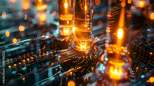 macro close-up of digital 3D holographic candle