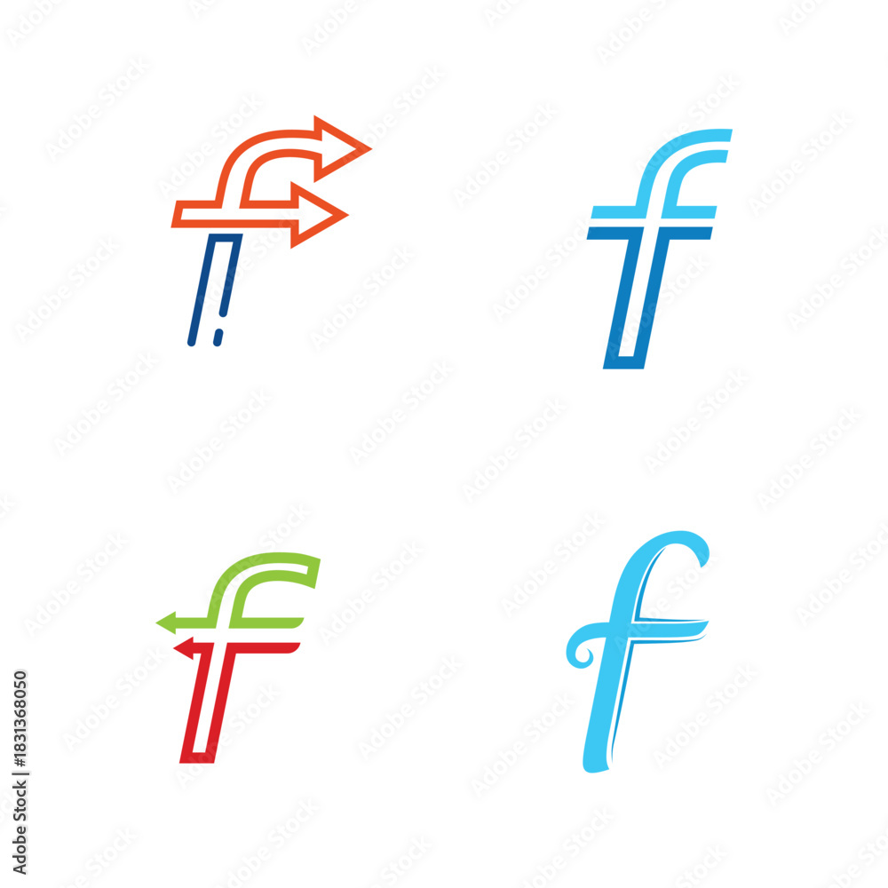 Obraz premium Strong Industrial Letter F Logo Featuring Mechanic Shapes for Powerful Business Branding